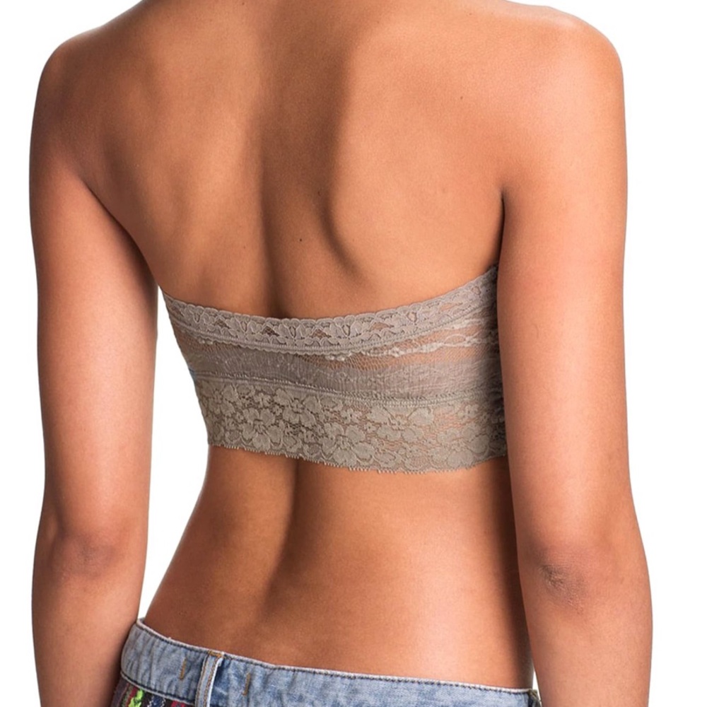 Free People Lace Bandeau Scalloped Edge Taupe XS - Picture 4 of 11